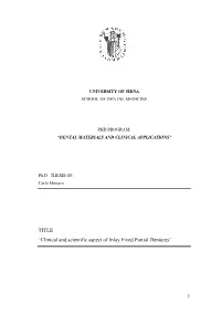 1 TITLE “Clinical and Scientific Aspect of Inlay Fixed Partial Dentures”