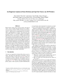 An Empirical Analysis of Data Deletion and Opt-Out Choices on 150 Websites