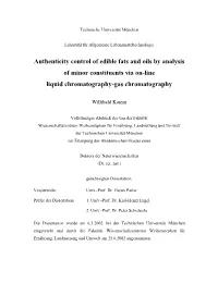 Authenticity Assessment of Fats and Oils
