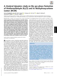 H2CS) and Its Thiohydroxycarbene Isomer (HCSH