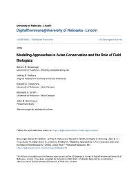 Modeling Approaches in Avian Conservation and the Role of Field Biologists