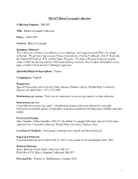 MS-367 Title: Helen Cavanagh Collection Dates