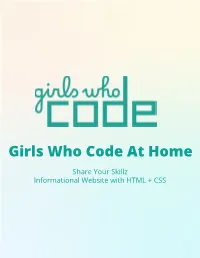 Share Your Skillz Informational Website with HTML + CSS Activity Overview