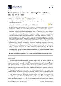 Snowpack As Indicators of Atmospheric Pollution: the Valday Upland