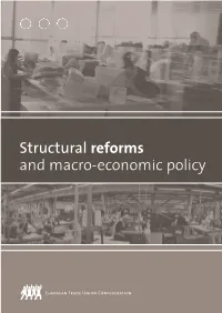 Structural Reforms and Macro-Economic Policy
