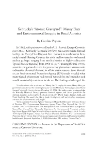 Kentucky's “Atomic Graveyard”: Maxey Flats and Environmental Inequity In