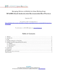 M3AAWG Email Authentication Recommended Best Practices