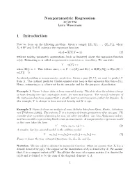 Nonparametric Regression 1 Introduction