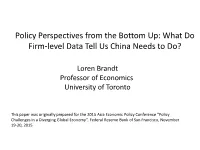 What Do Firm-Level Data Tell Us China Needs to Do?