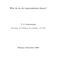 Why Do We Do Representation Theory?