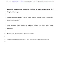 1 Differential Morphological Changes in Response to Environmental Stimuli in A