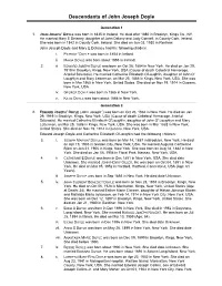 Descendants of John Joseph Doyle