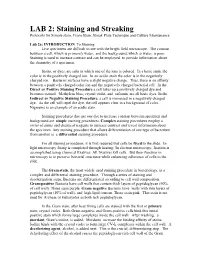 LAB 2: Staining and Streaking Protocols for Simple Stain, Gram Stain, Streak Plate Technique and Culture Maintenance