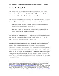NDS Response to Consultation on Issues Relating to Mobile TV Services