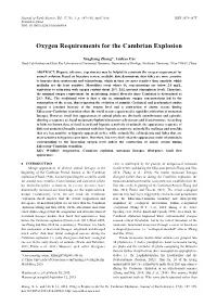 Oxygen Requirements for the Cambrian Explosion