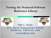 Testing the National Software Reference Library