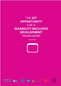 The Ict Opportunity for a Disability-Inclusive Development Framework