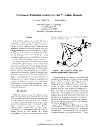 The Raincore Distributed Session Service for Networking Elements