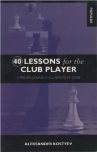 40 Lessons for the Club Player