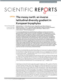 An Inverse Latitudinal Diversity Gradient in European Bryophytes Received: 26 November 2015 Rubén G