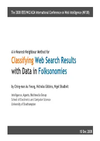 Classifying Web Search Results with Data in Folksonomies
