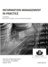 INFORMATION MANAGEMENT in PRACTICE Edited by Bernard F