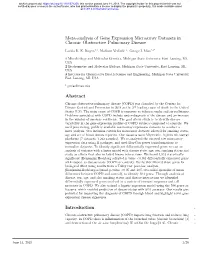 Meta-Analysis of Gene Expression Microarray Datasets in Chronic Obstructive Pulmonary Disease