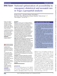 National Optimisation of Accessibility to Emergency Obstetrical and Neonatal Care in Togo: a Geospatial Analysis
