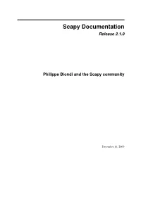 Scapy Documentation Release 2.1.0