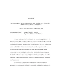 The Possibilities and Limits of Democracy in Late Modernity