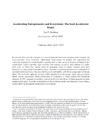 The Seed Accelerator Model*