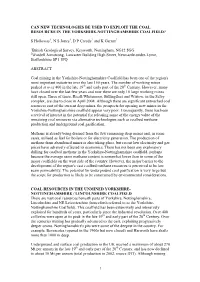 Uk Coal Resources and New Exploitation Technologies