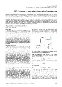 Effectiveness of Magnetic Detectors in Alarm Systems
