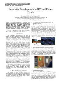 Innovative Developments in HCI and Future Trends