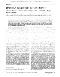 Jbrowse: a Next-Generation Genome Browser