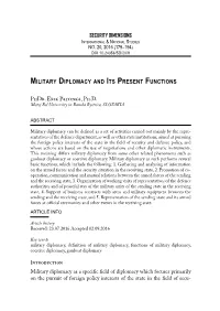 Security Dimensions Military Diplomacy and Its Present
