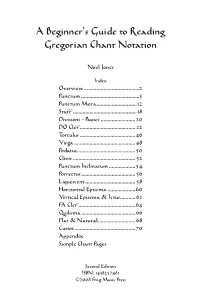 A Beginner's Guide to Reading Gregorian Chant Notation