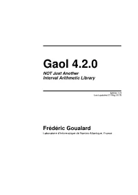 Gaol 4.2.0 NOT Just Another Interval Arithmetic Library