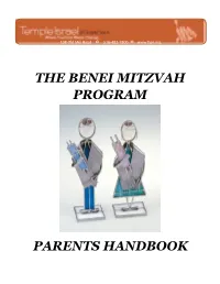 The Benei Mitzvah Program Parents Handbook