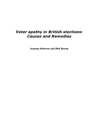 Voter Apathy in British Elections: Causes and Remedies