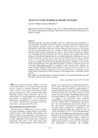 Abnormal Calcium Handling in Muscular Dystrophy Kevin G Culligan and Kay Ohlendieck(1)