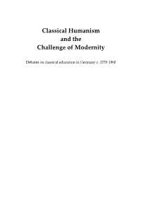 Classical Humanism and the Challenge of Modernity