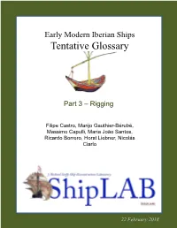 Early Modern Iberian Ships Tentative Glossary