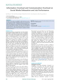 Information Overload and Communication Overload on Social Media Exhaustion and Job Performance