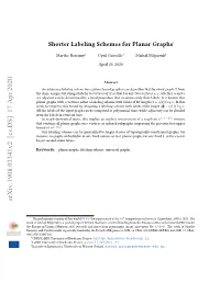 Shorter Labeling Schemes for Planar Graphs∗