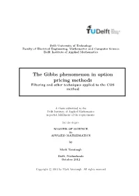 The Gibbs-Phenomenon in Option Pricing Methods