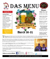 Hollerbach's Willow Tree Cafe Menu