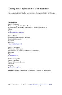 Theory and Applications of Computability
