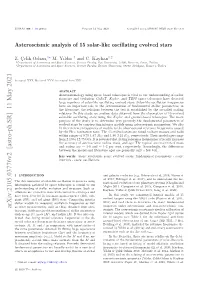 Asteroseismic Analysis of 15 Solar-Like Oscillating Evolved Stars