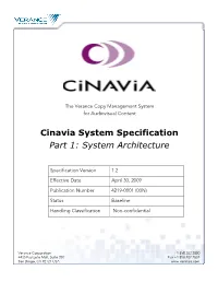 Cinavia System Specification Part 1: System Architecture